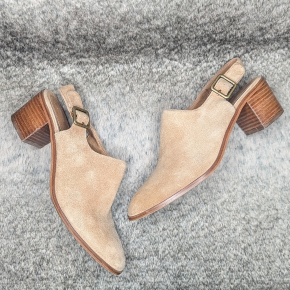 Soludos Savannah Slingback Heeled Mules Tan Women's 8 - Picture 7 of 11